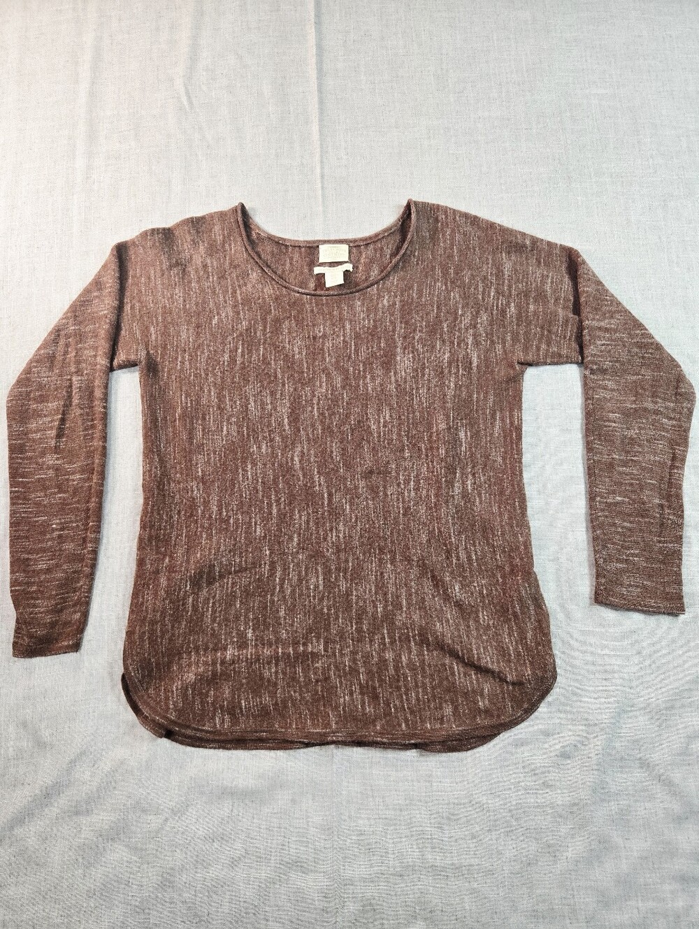 Telluride Clothing Co Womens XL Sweater Brown Heather 100 Extra Fine Merino Wool